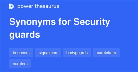 security guard synonyms.